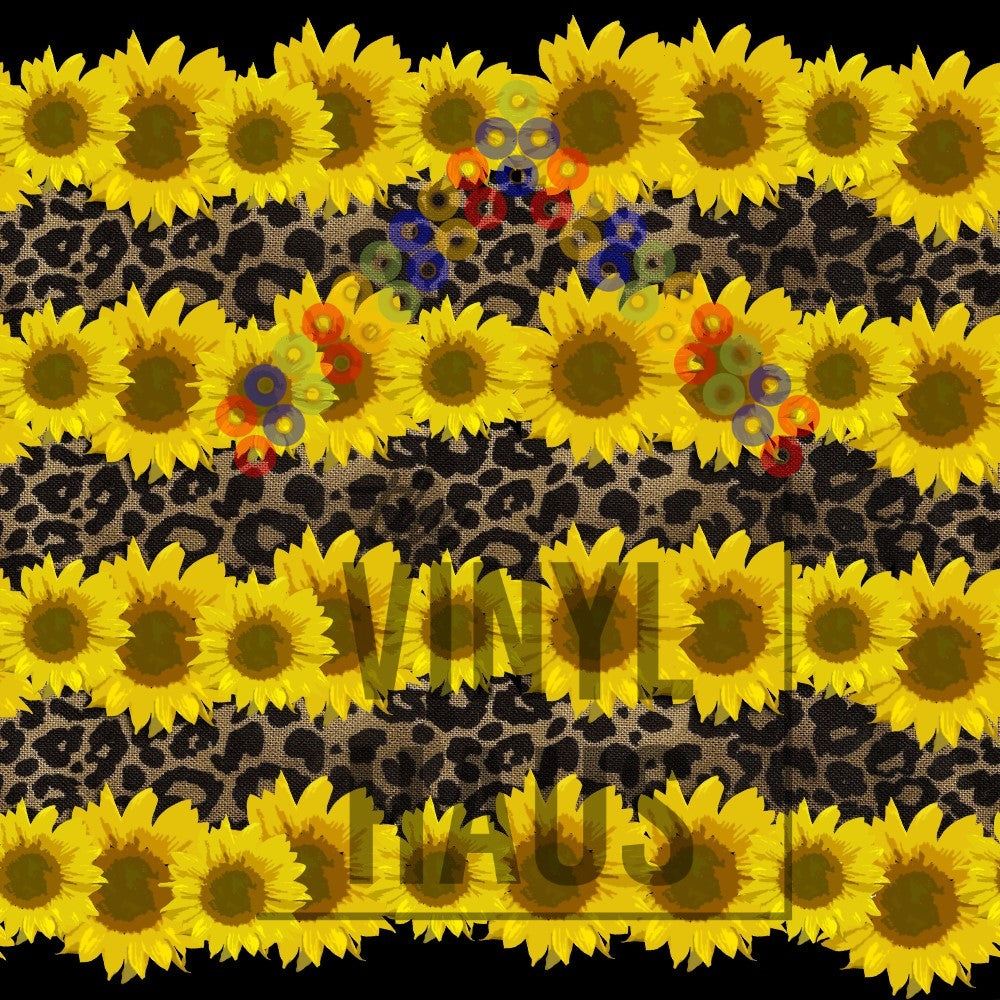Sunflower and Leopard Pattern Vinyl 12" x 12" - The Vinyl Haus