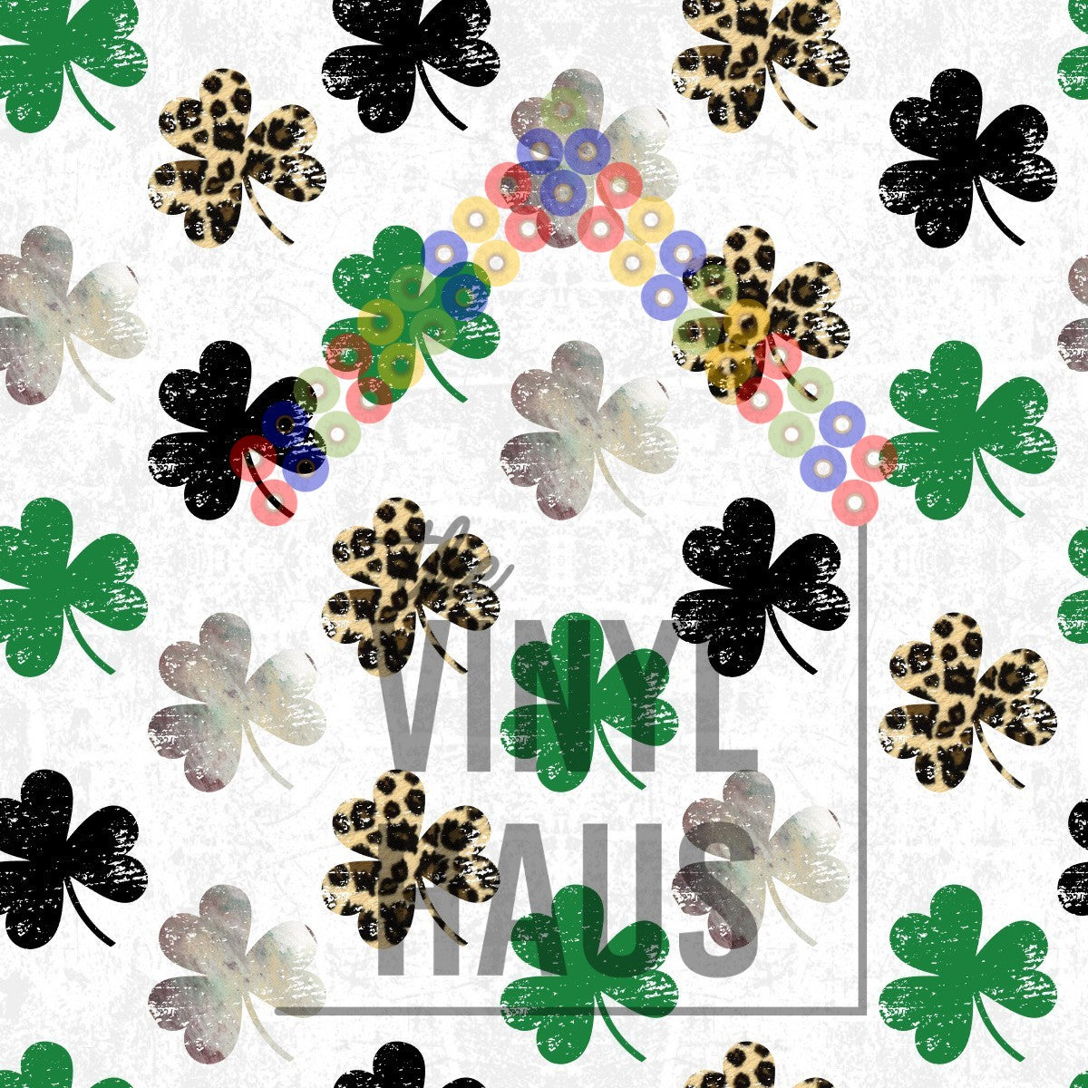 Shamrock St. Patrick's Day Pattern Vinyl 12" x 12" - The Vinyl Haus