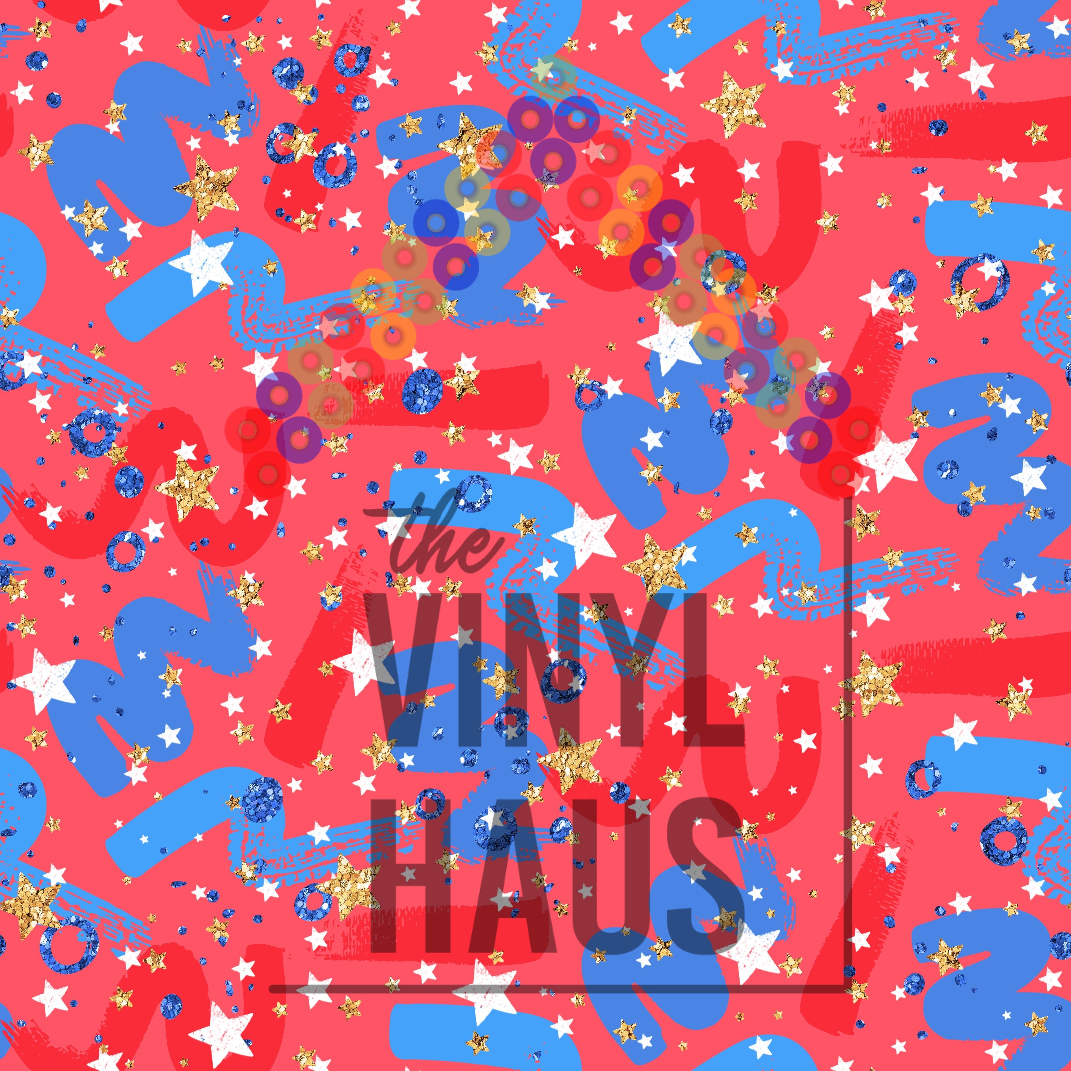 4th of July Confetti Pattern Vinyl 12" x 12" - The Vinyl Haus