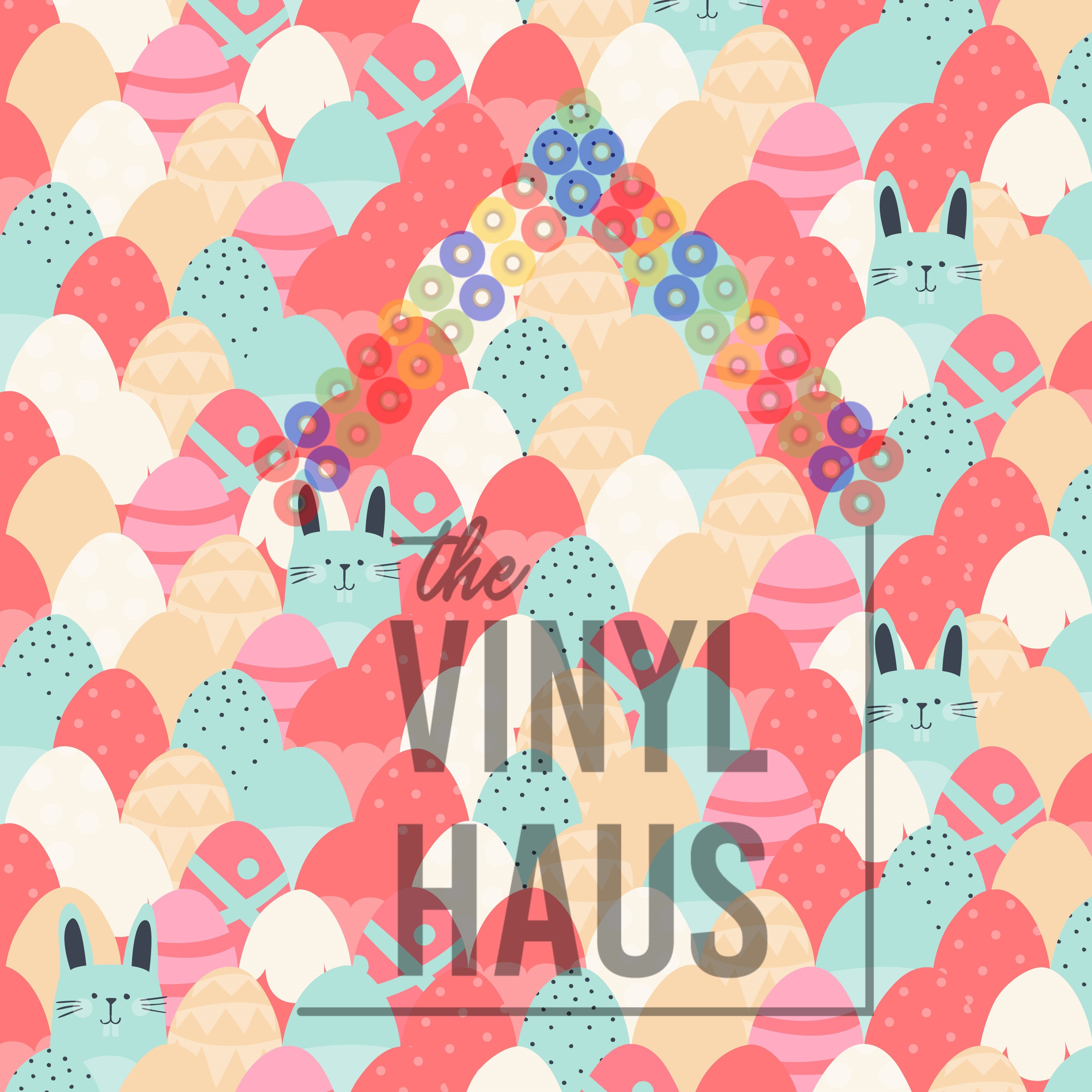 Easter Bunny with Eggs Pattern Vinyl 12" x 12" - The Vinyl Haus