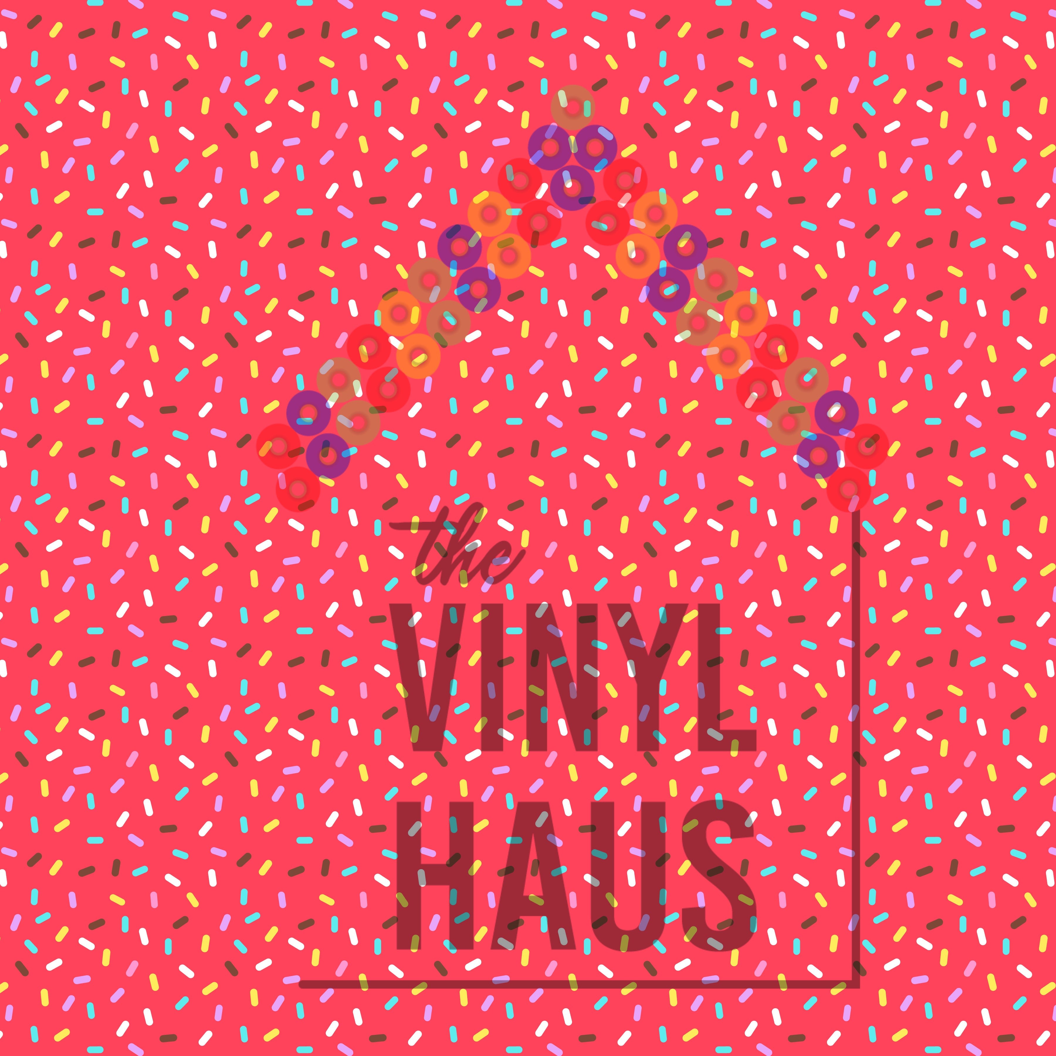 Donut Sprinkle Red Background Pattern Vinyl 12" x 12" - The Vinyl Haus