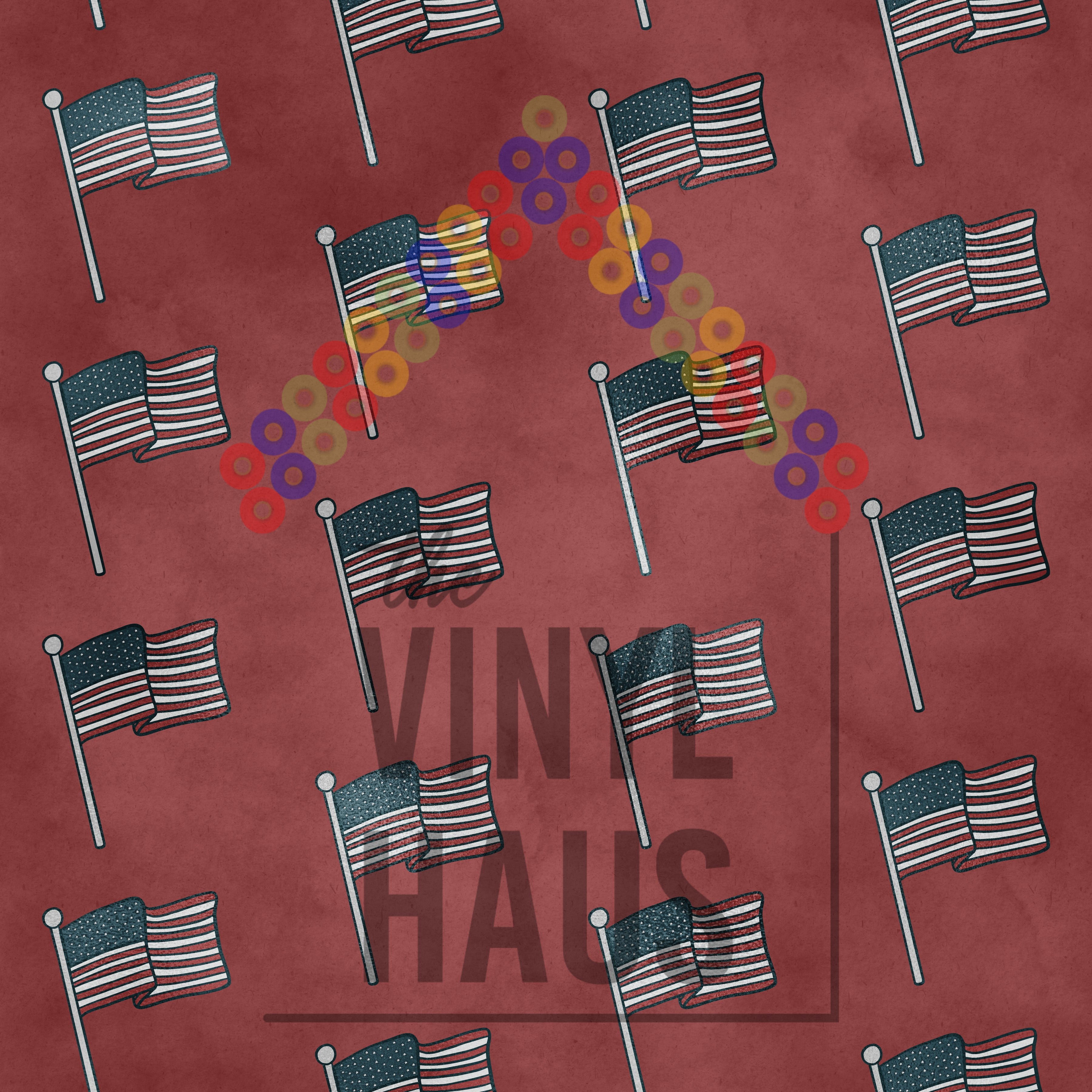 4th of July Flag Pattern Vinyl 12" x 12" - The Vinyl Haus
