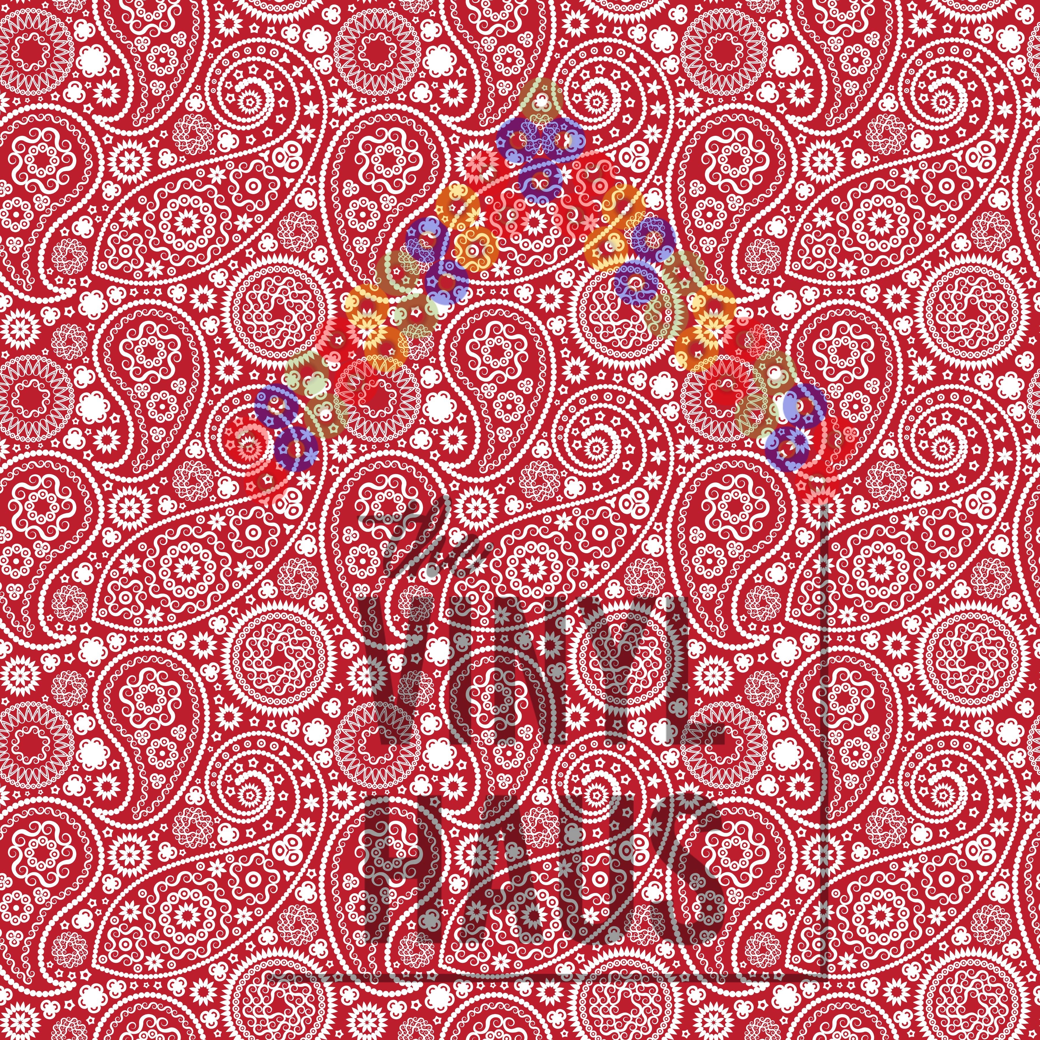 Red Paisley Pattern Vinyl 12" x 12" - The Vinyl Haus