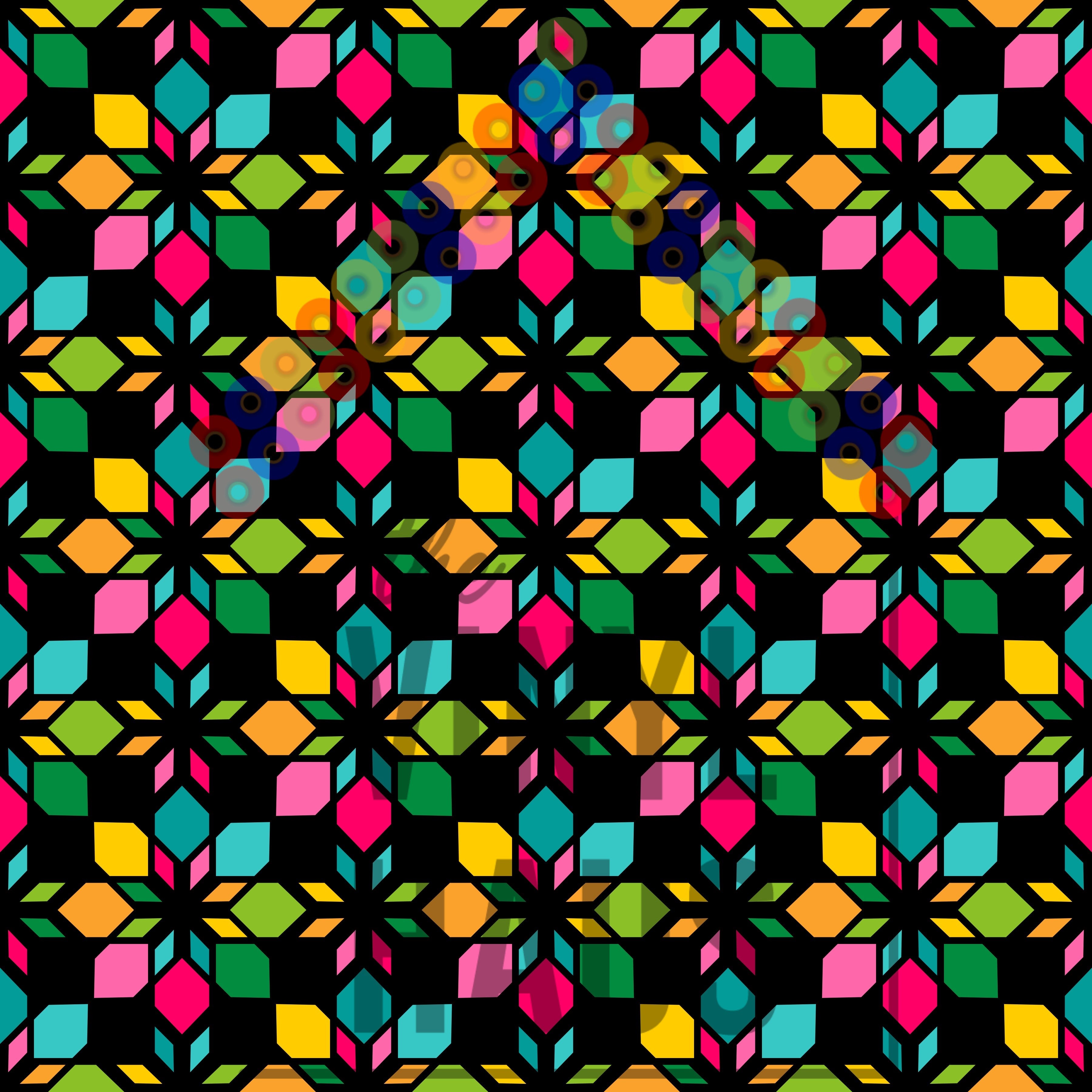Rainbow Flowers Black Background PRIDE Pattern Vinyl 12" x 12" - The Vinyl Haus