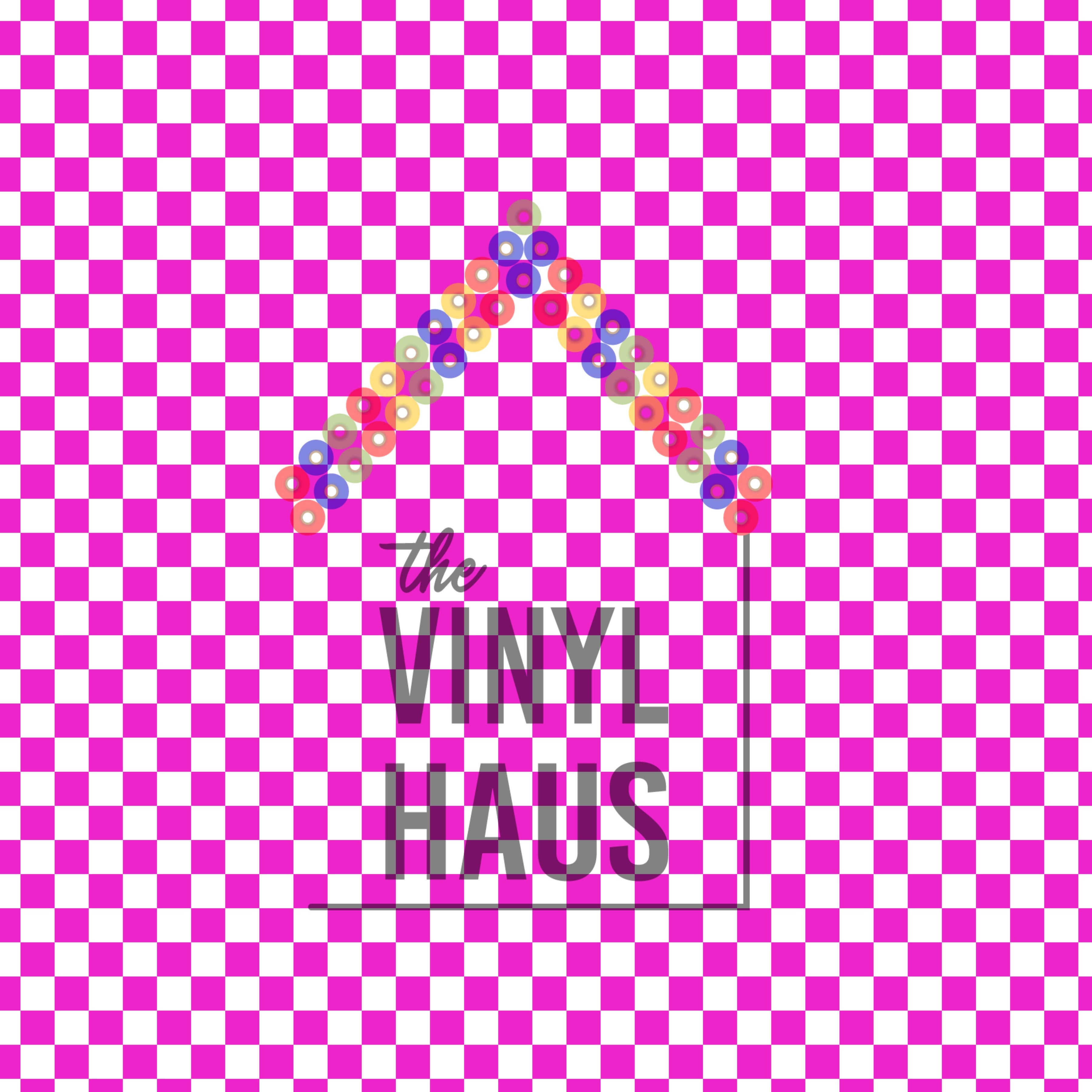 Pink and White Checkered Pattern Vinyl 12" x 12" - The Vinyl Haus