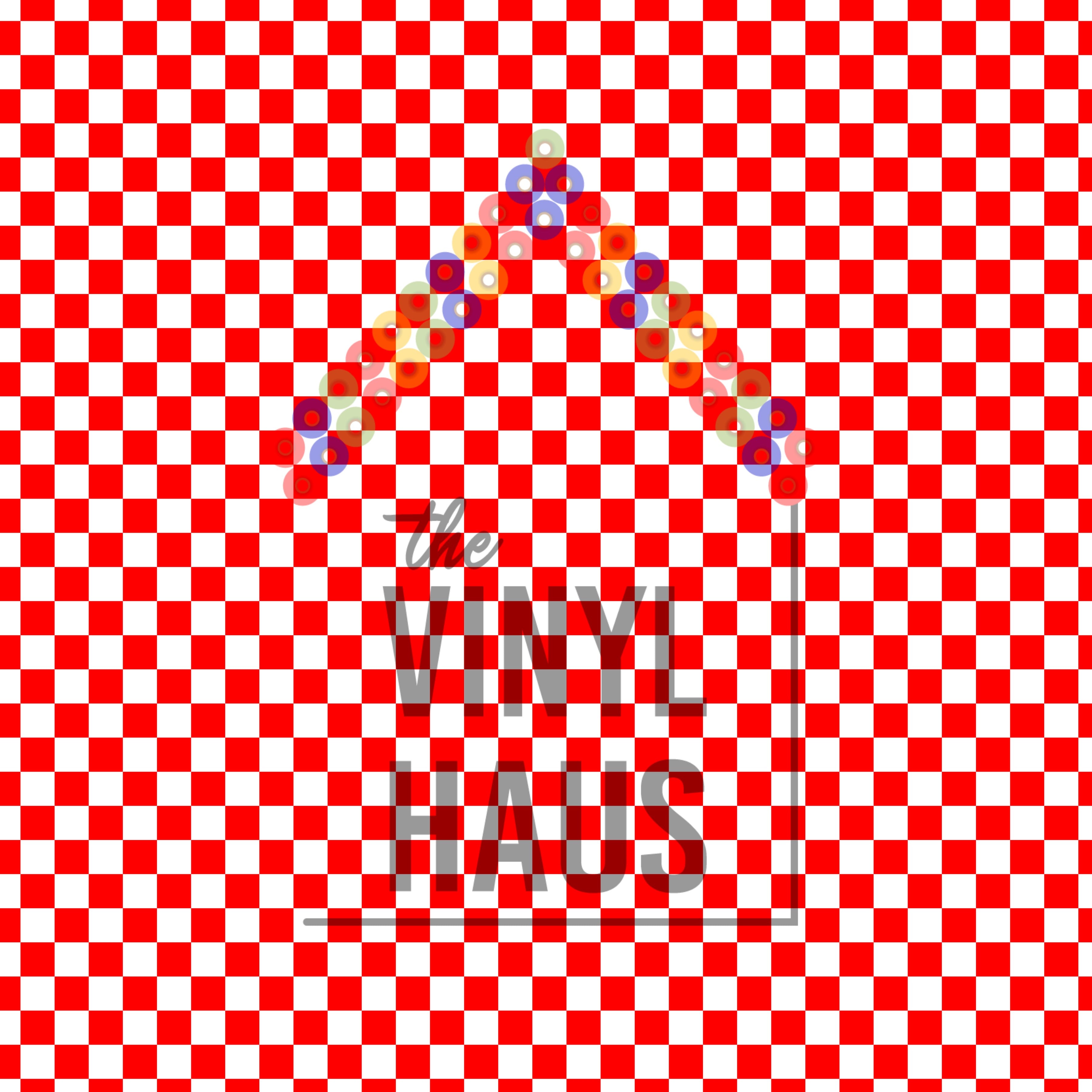 Red and White Checkered Pattern Vinyl 12" x 12" - The Vinyl Haus