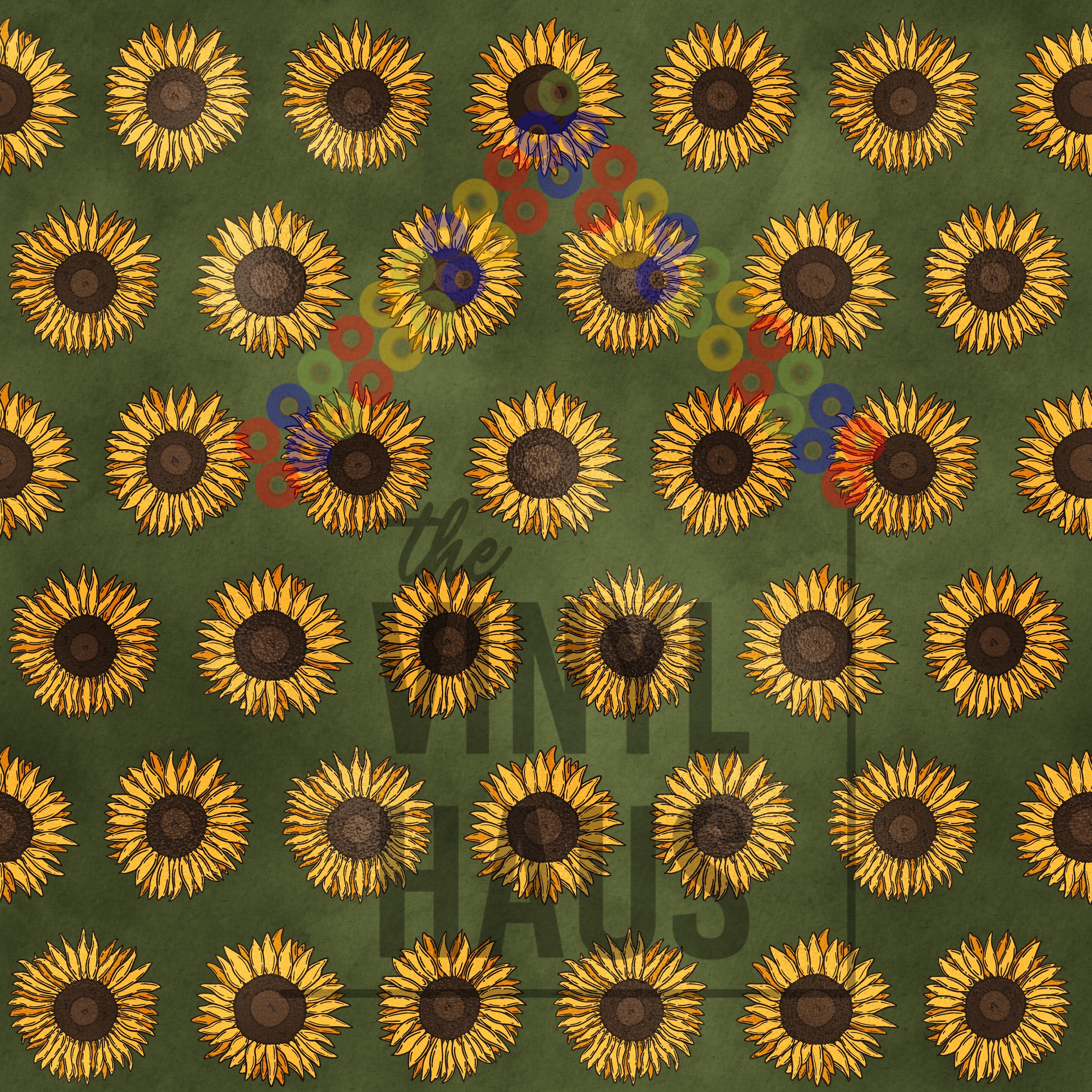 Sunflower Green Background Pattern Vinyl 12" x 12" - The Vinyl Haus