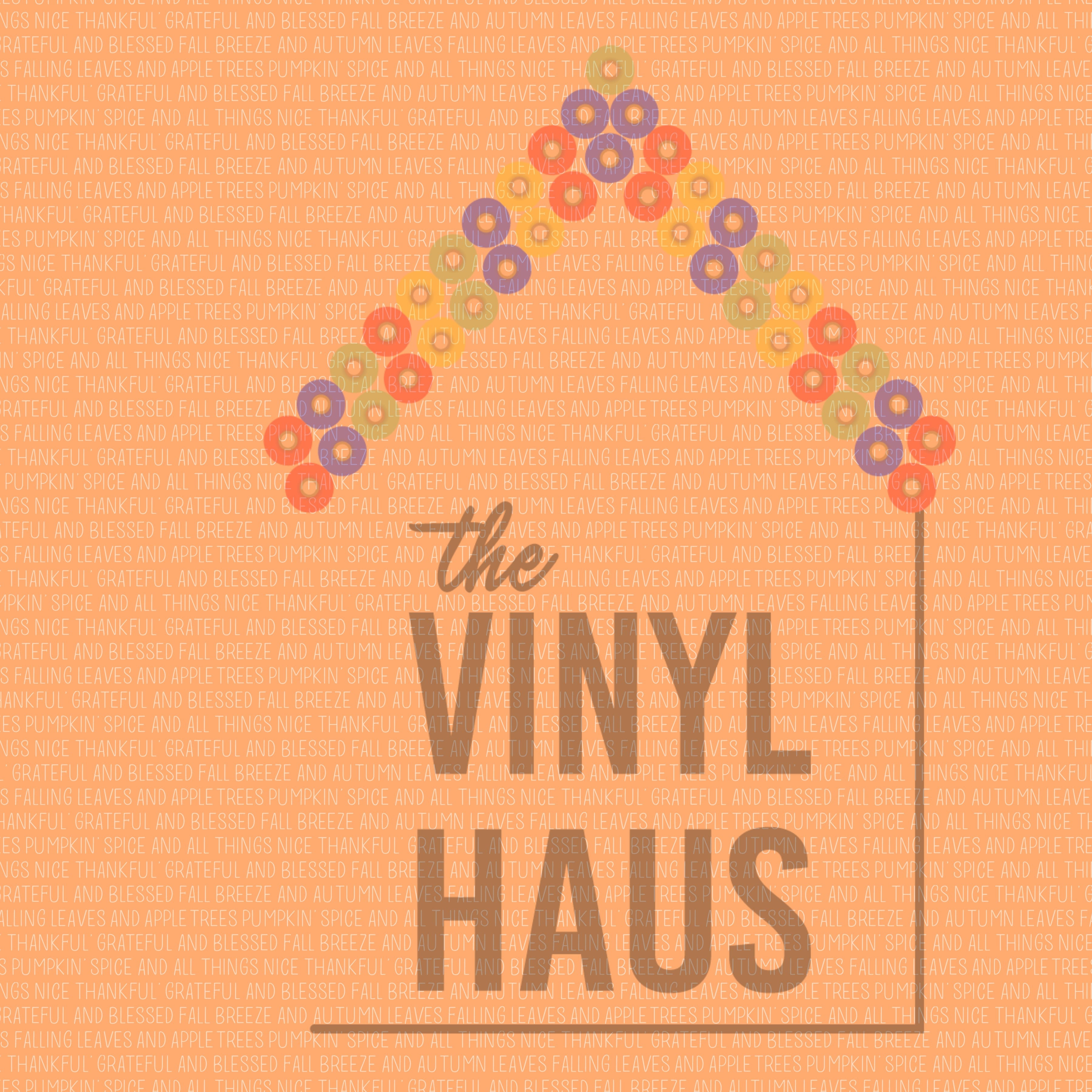 Fall Thankful Grateful Wording Pattern Vinyl 12" x 12" - The Vinyl Haus