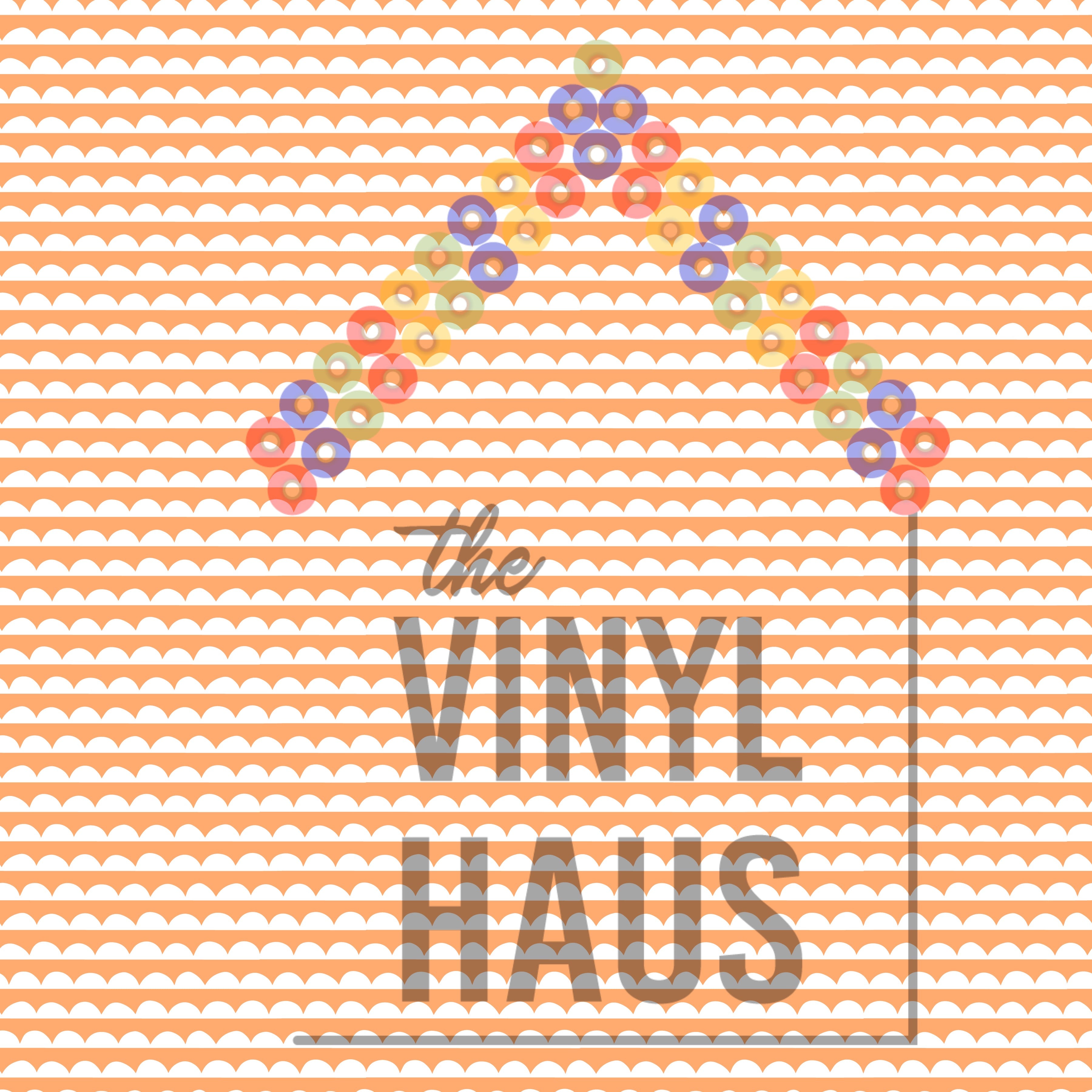 Fall Orange/White clouds Pattern Vinyl 12" x 12" - The Vinyl Haus