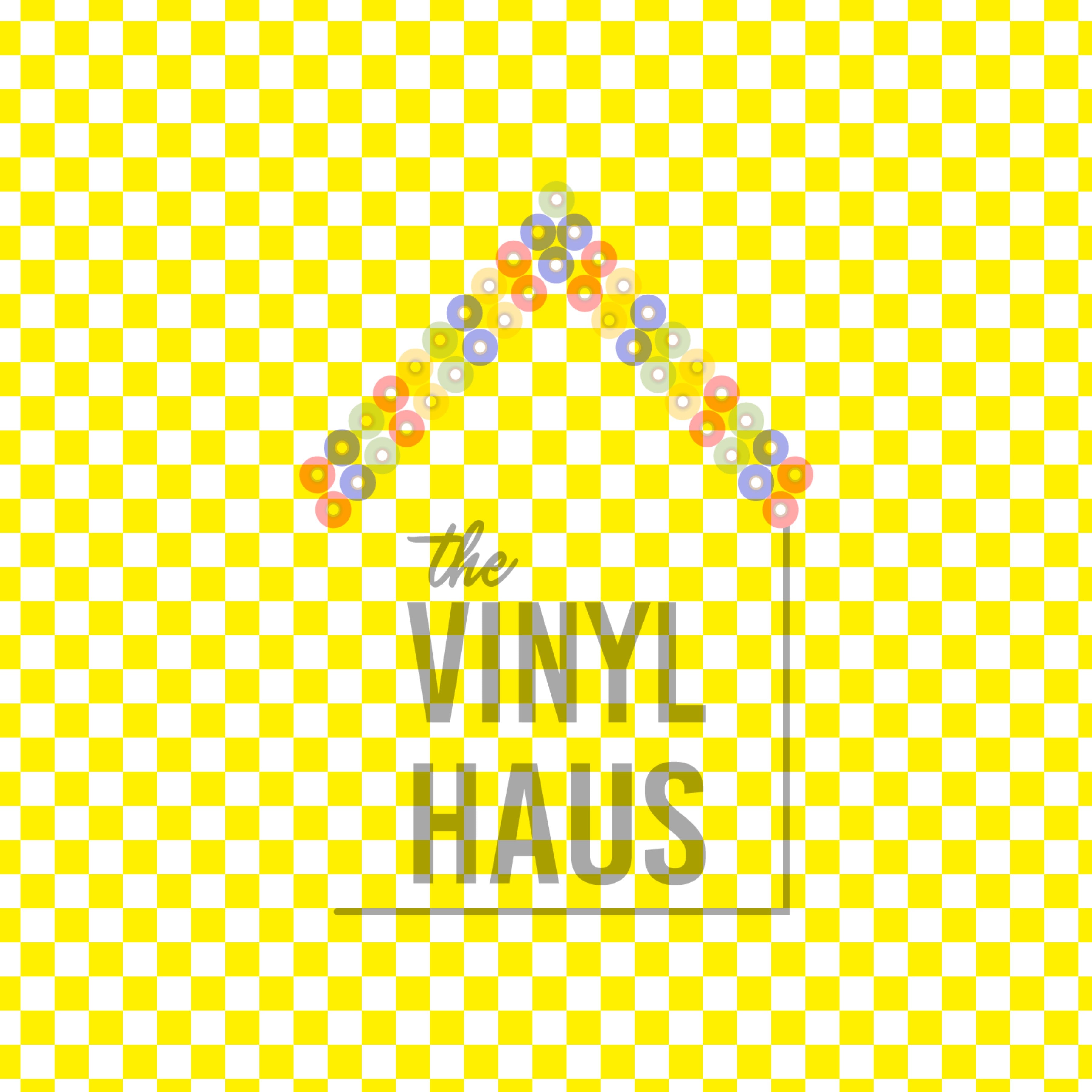 Yellow and White Checkered Pattern Vinyl 12" x 12" - The Vinyl Haus