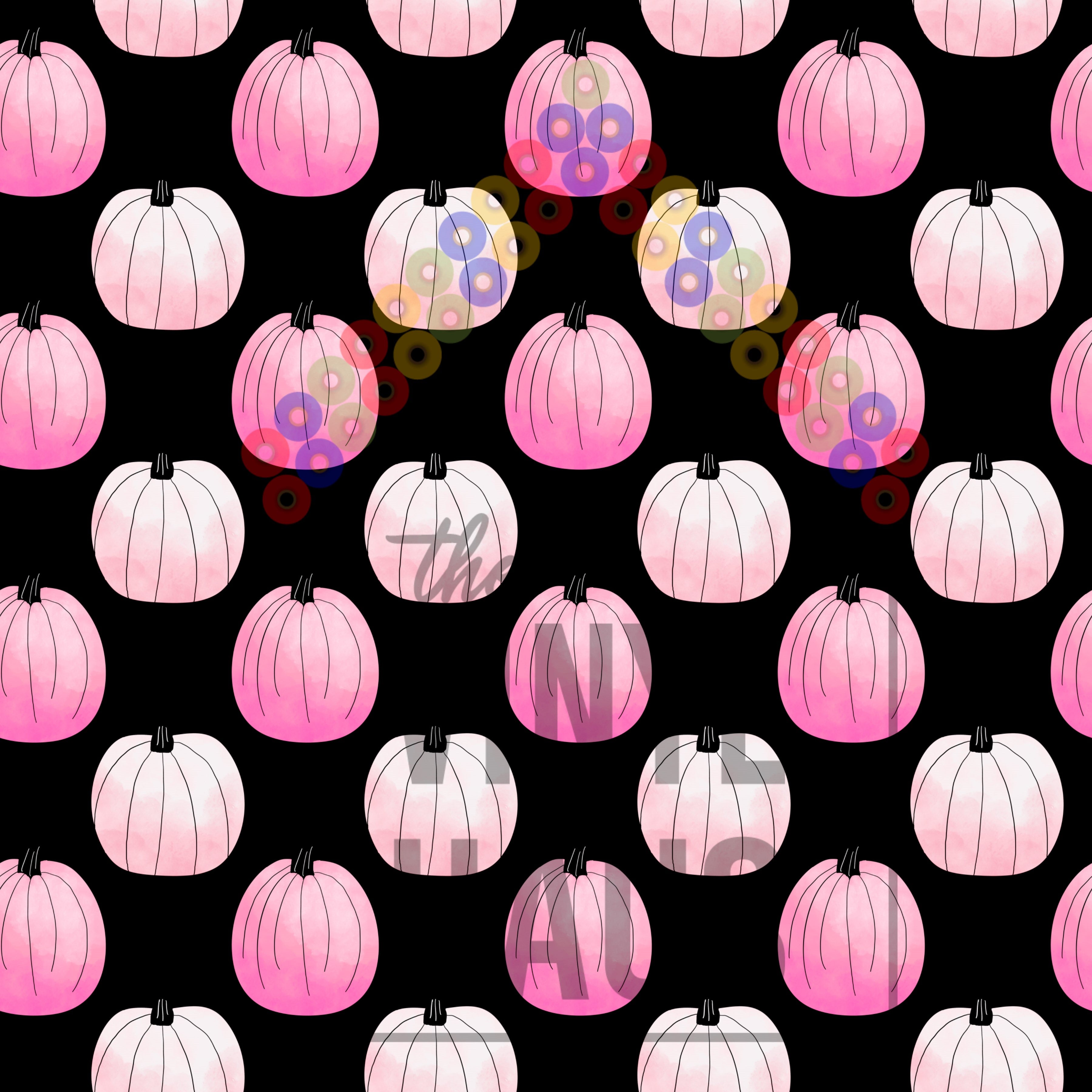 October, Breast Cancer Pink Pumpkins Pink Background Pattern Vinyl 12" x 12" - The Vinyl Haus