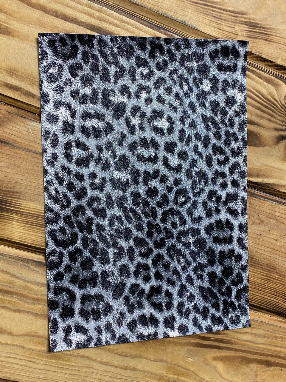 Faux Leather Sheet Silver Cheetah Pattern 8" x 12" - Heat Transfer Haus