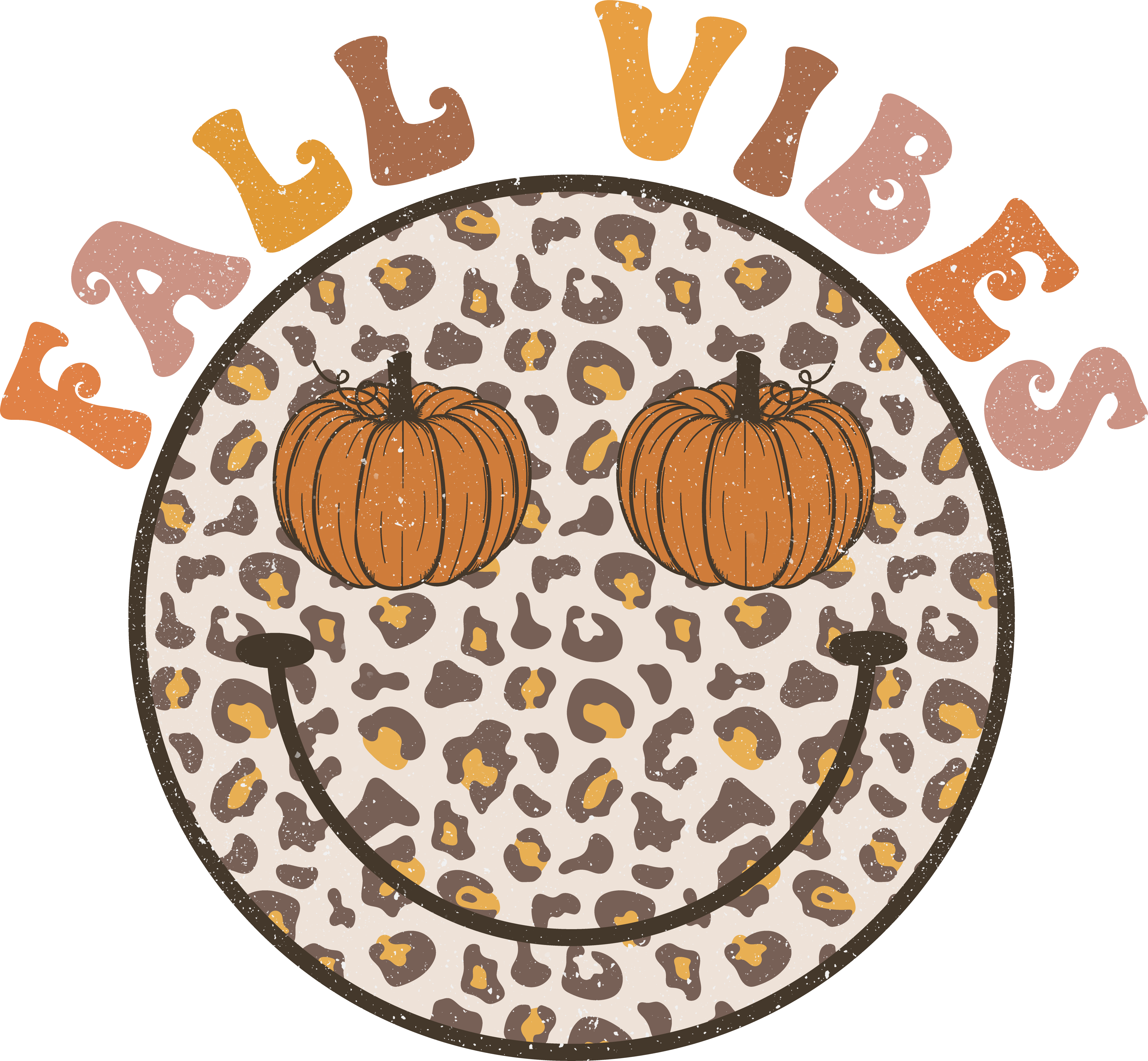 HTV Prints - Fall Vibes Smiley Face - The Vinyl Haus