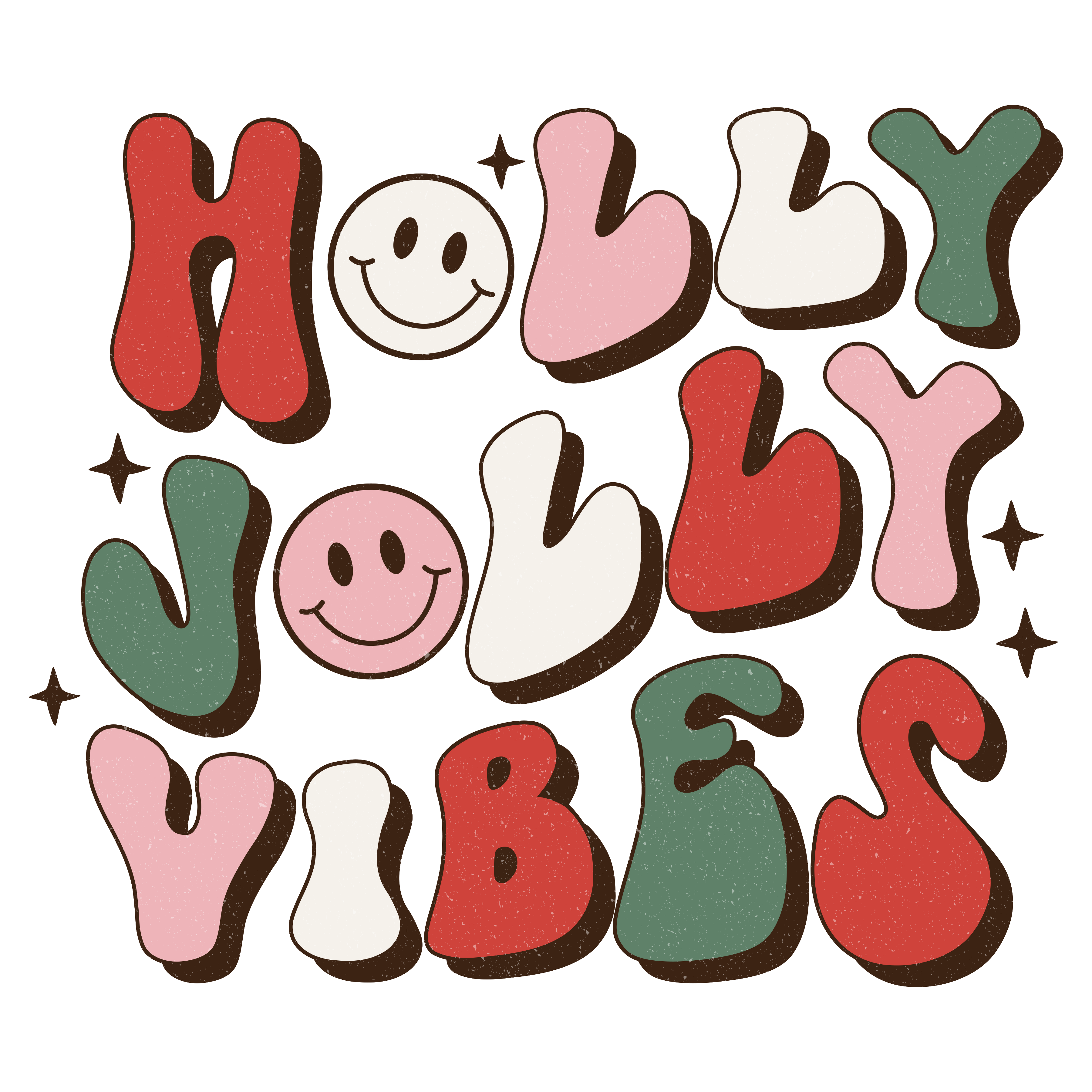 HTV Prints - Holly Jolly Vibes - The Vinyl Haus