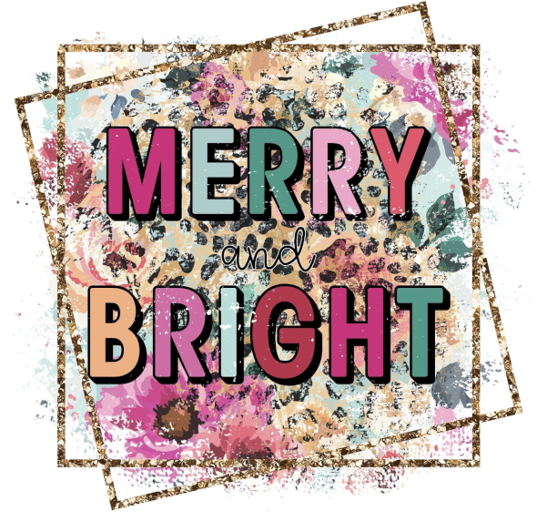 Sublimation Prints -Merry and Bright Cheetah Floral - The Vinyl Haus