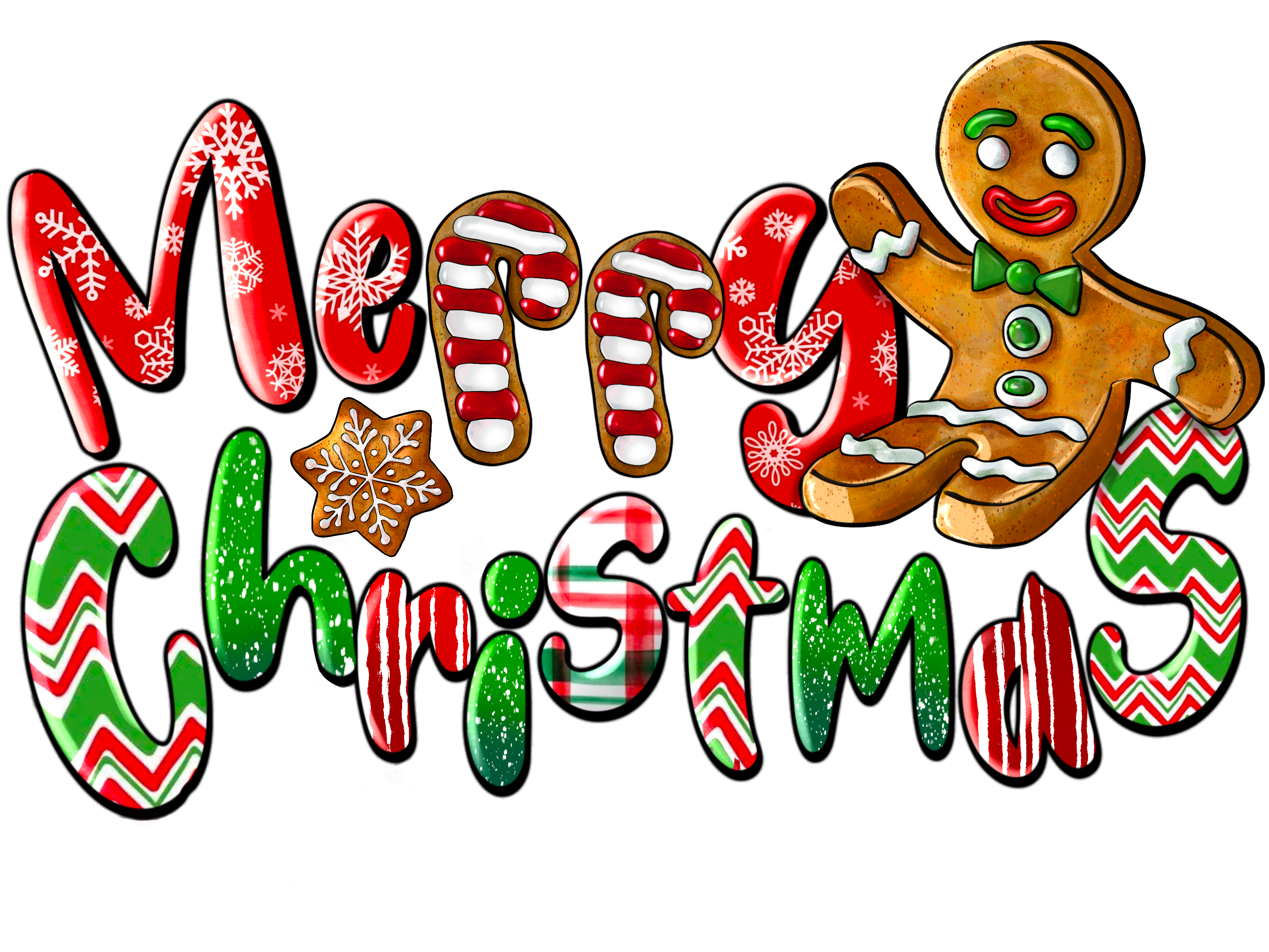 Sublimation Prints - Merry Christmas Gingerbread Man - The Vinyl Haus