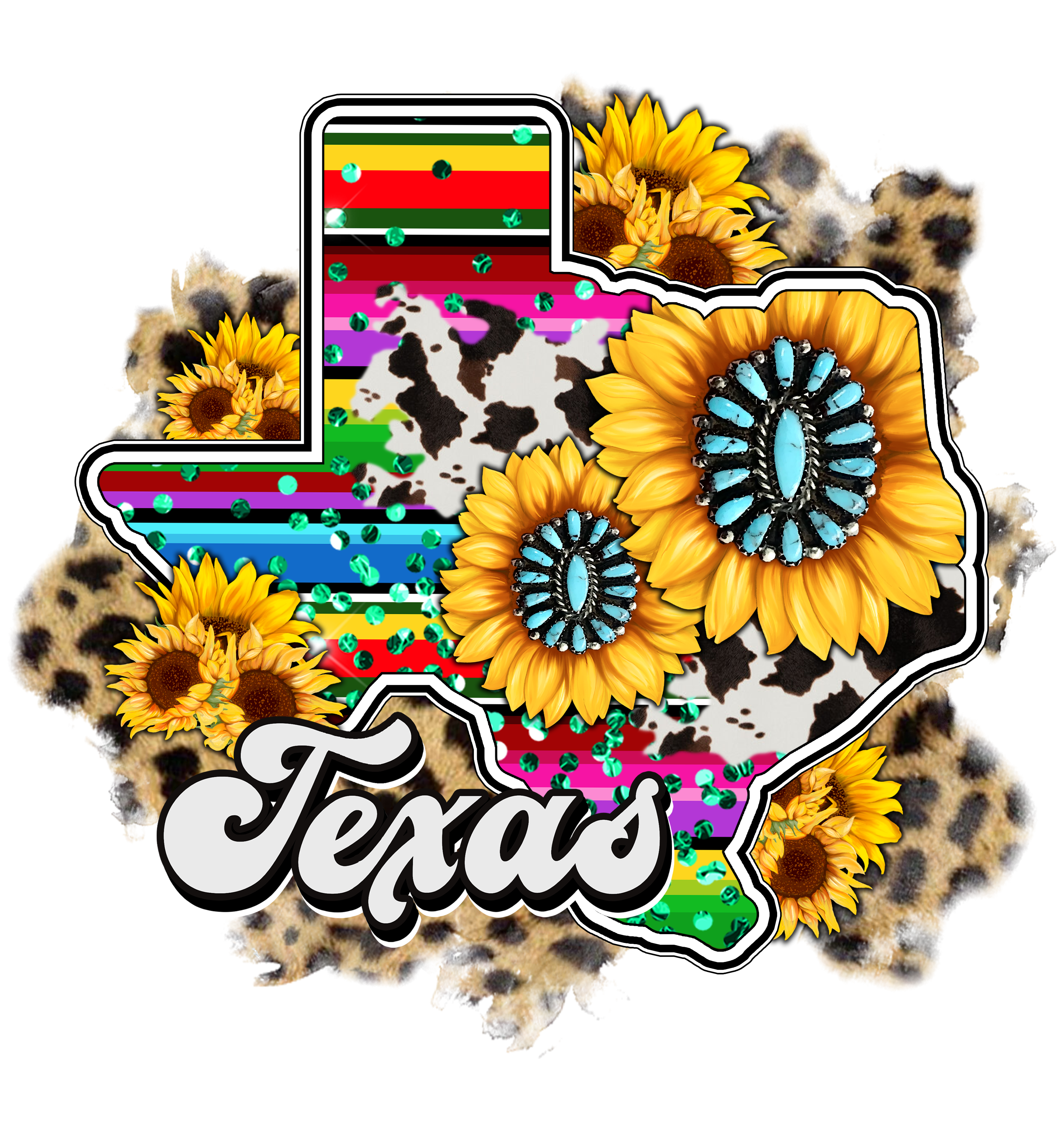 Sublimation Prints - Texas Serape and Sunflowers - The Vinyl Haus