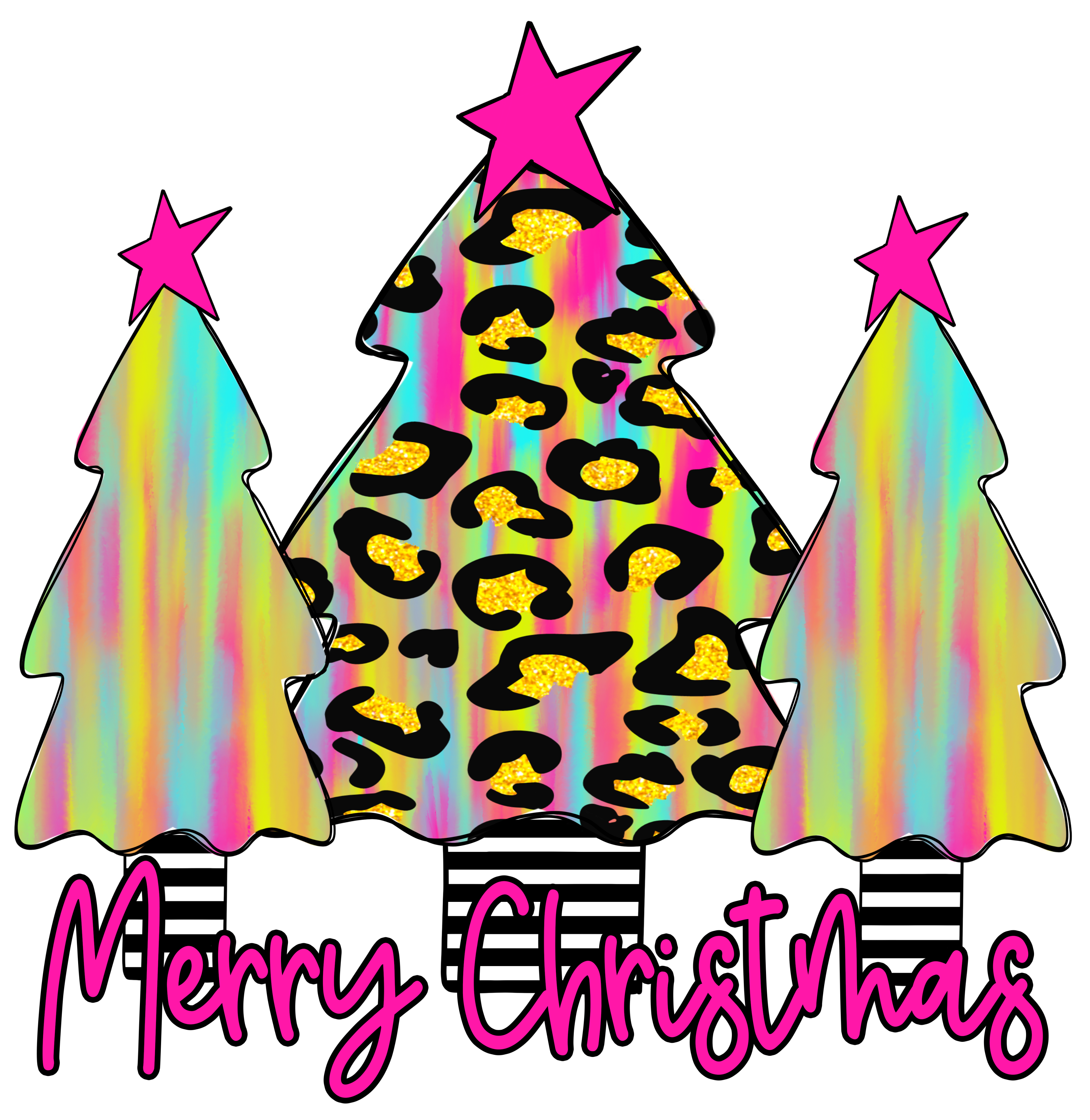 Sublimation Prints - Neon Christmas Trees - The Vinyl Haus