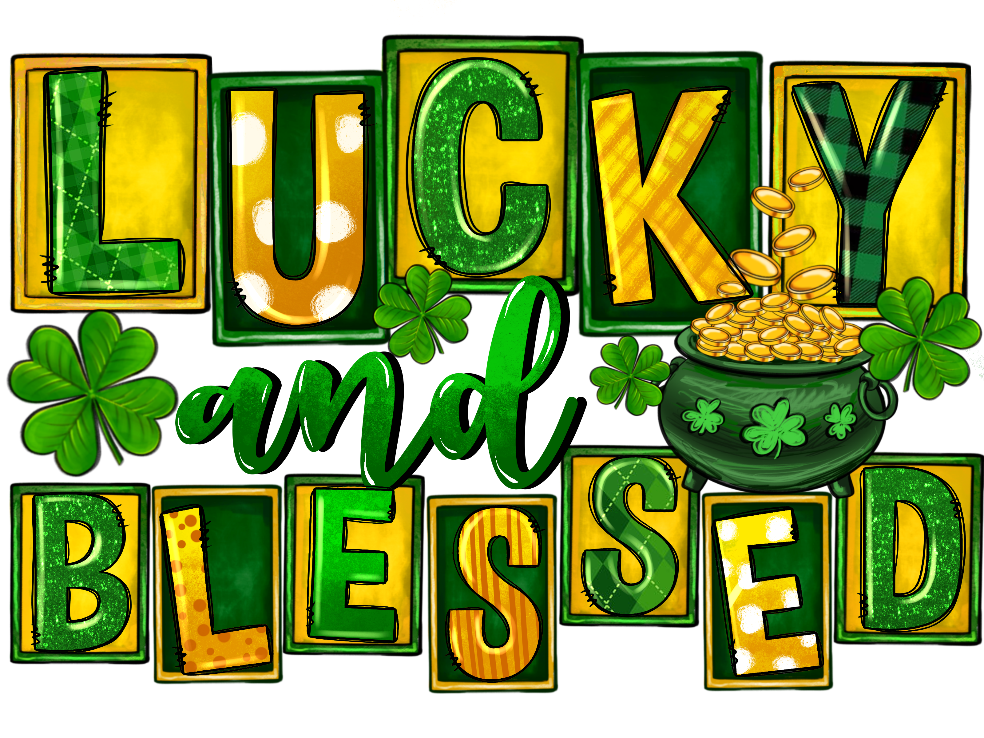 HTV Prints - Lucky and Blessed - The Vinyl Haus
