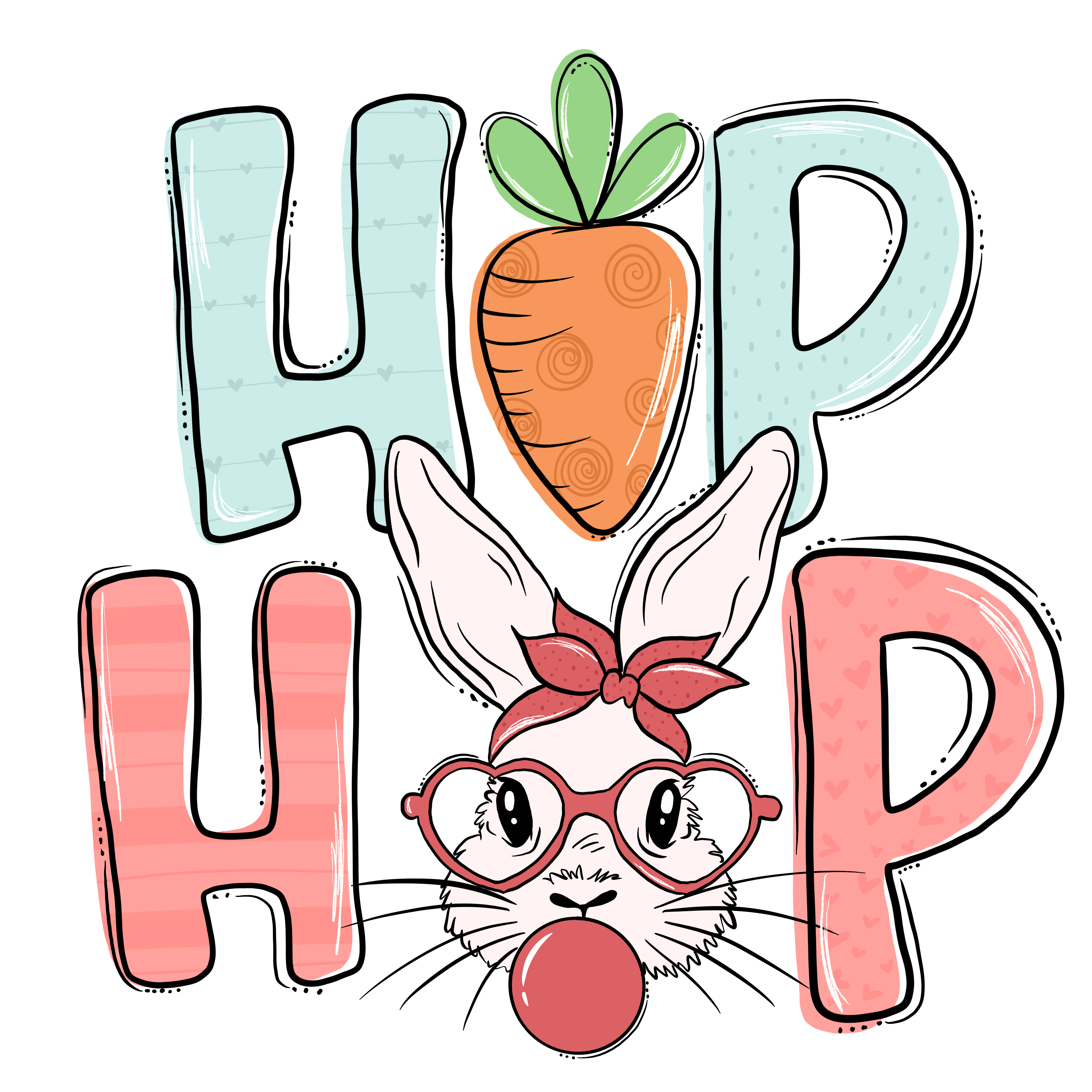 Sublimation Prints - Hip Hop Bubble Bunny - The Vinyl Haus