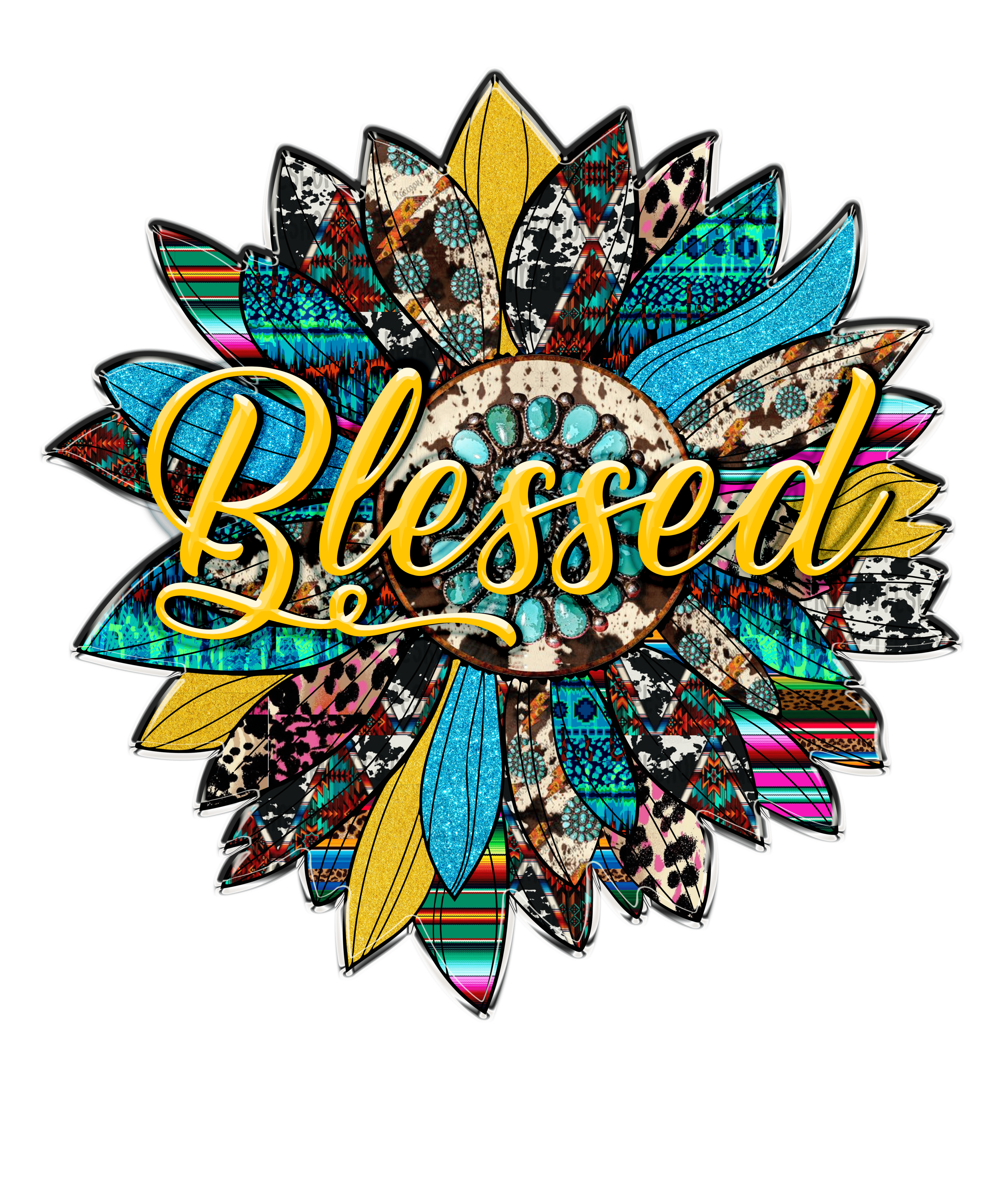 Sublimation Prints - Blessed Western Sunflower - The Vinyl Haus