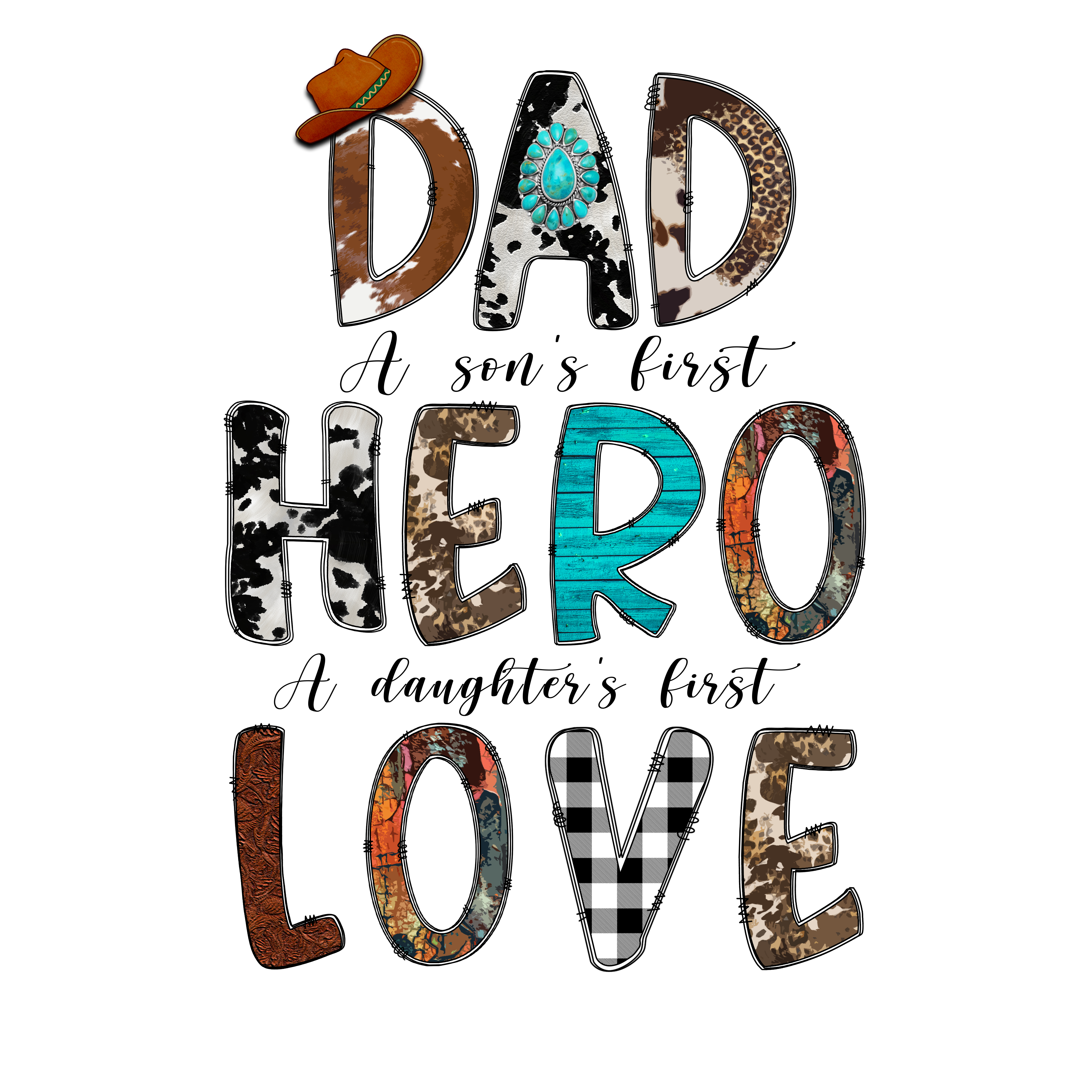 Sublimation Prints - Dad Hero Love - The Vinyl Haus