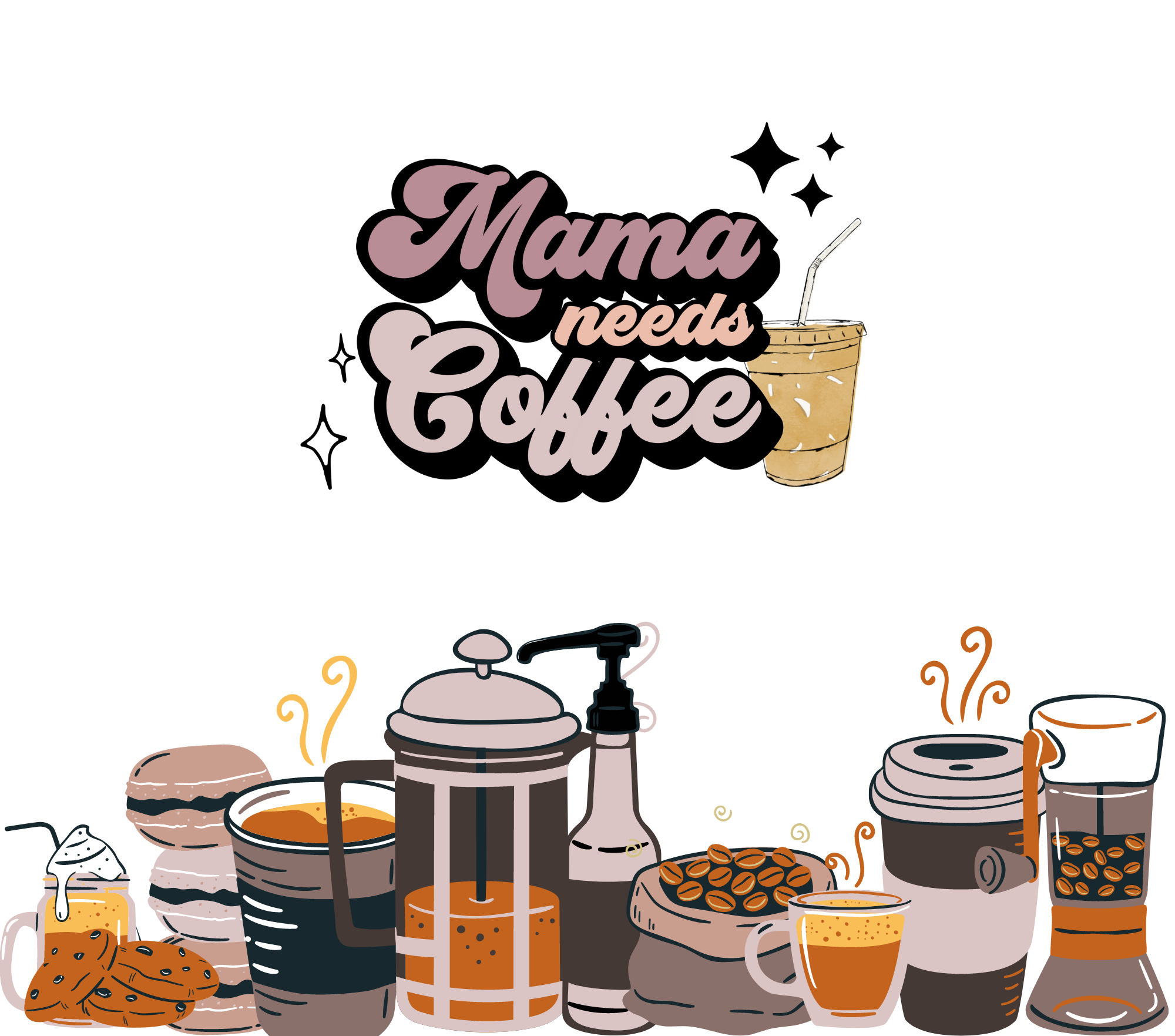 Sublimation Tumbler Wrap - Mama Needs Coffee - The Vinyl Haus