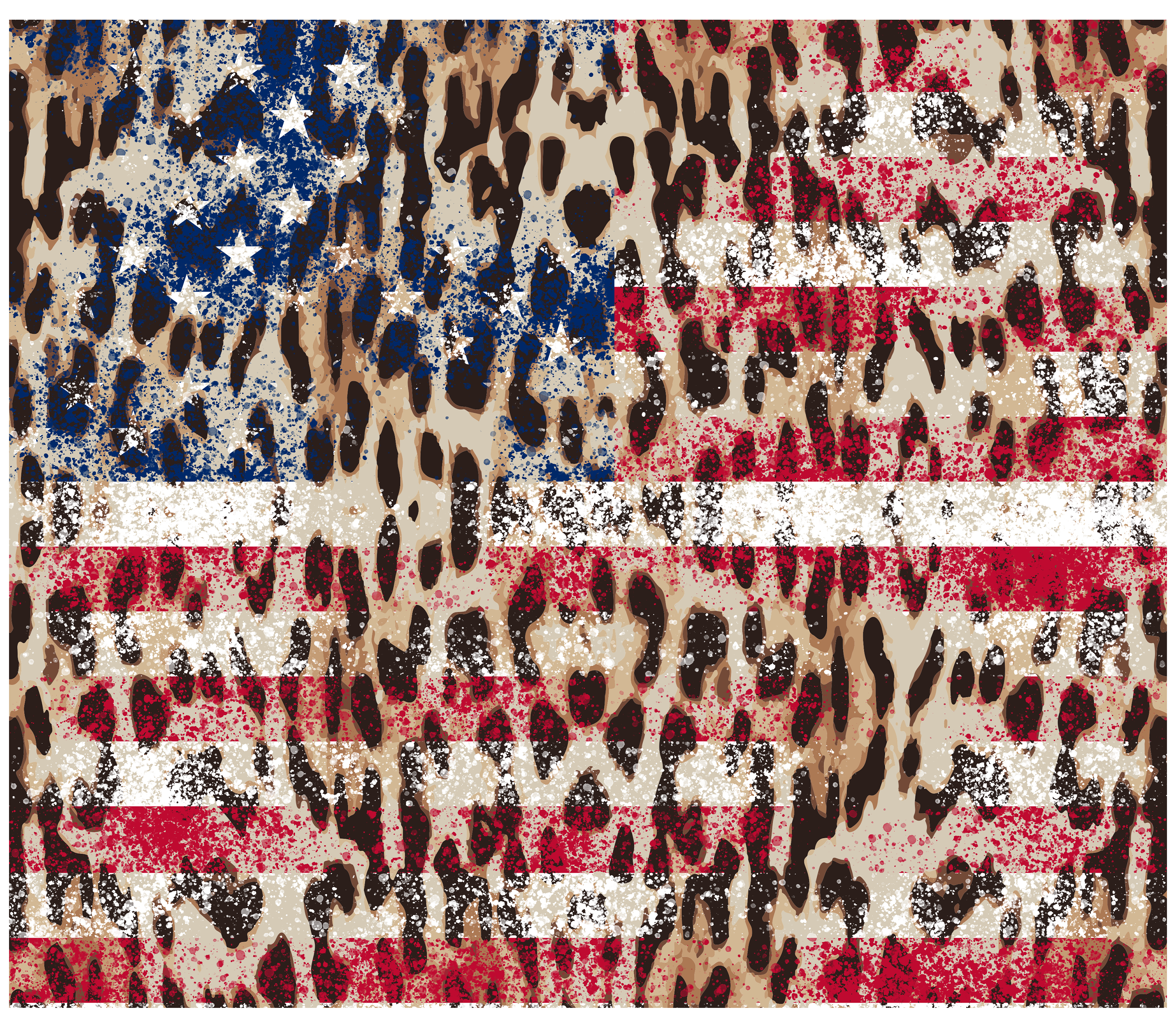 Sublimation Tumbler Wrap - 4th of July Distressed Flag and Leopard - The Vinyl Haus