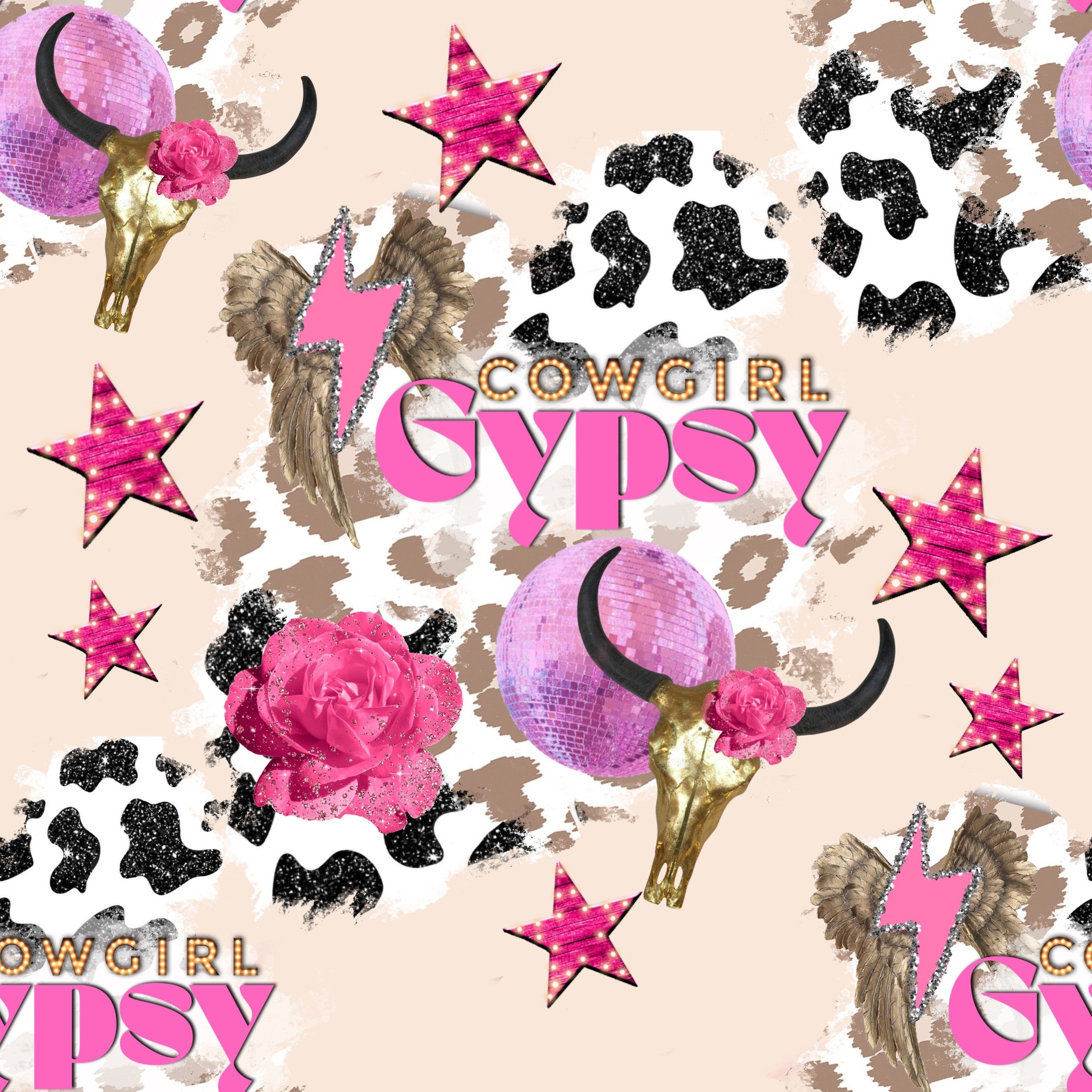 Sublimation Tumbler Wrap - Cowgirl Gypsy - The Vinyl Haus