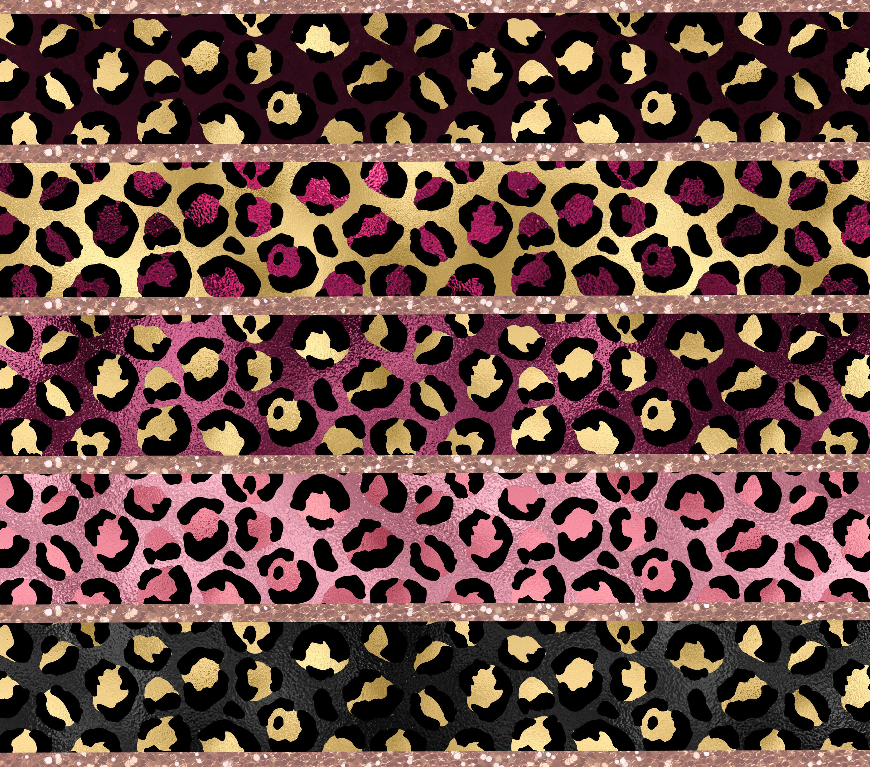 Sublimation Tumbler Wrap - Leopard Stripes - The Vinyl Haus
