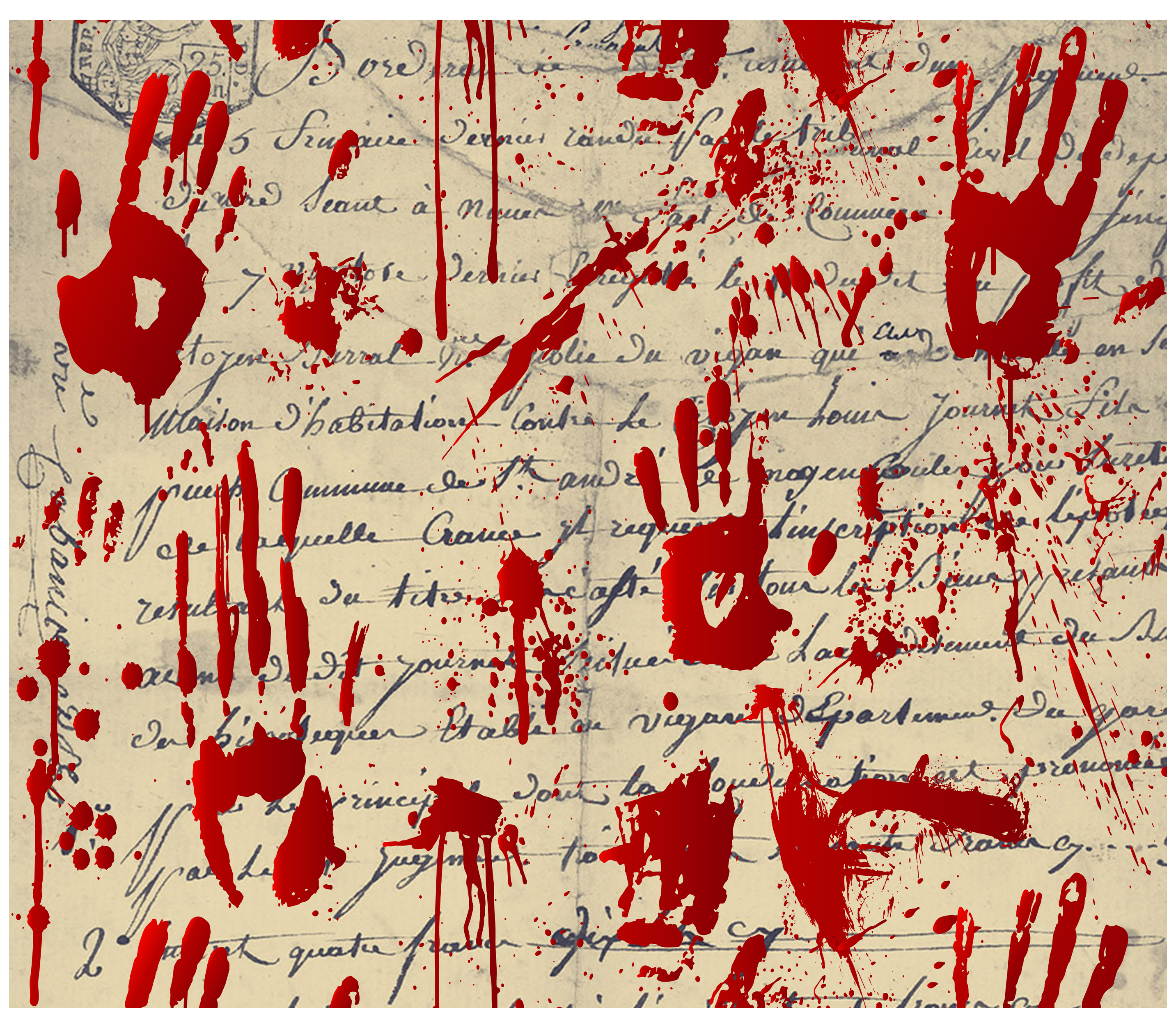 Sublimation Tumbler Wrap - Bloody Handprints - The Vinyl Haus