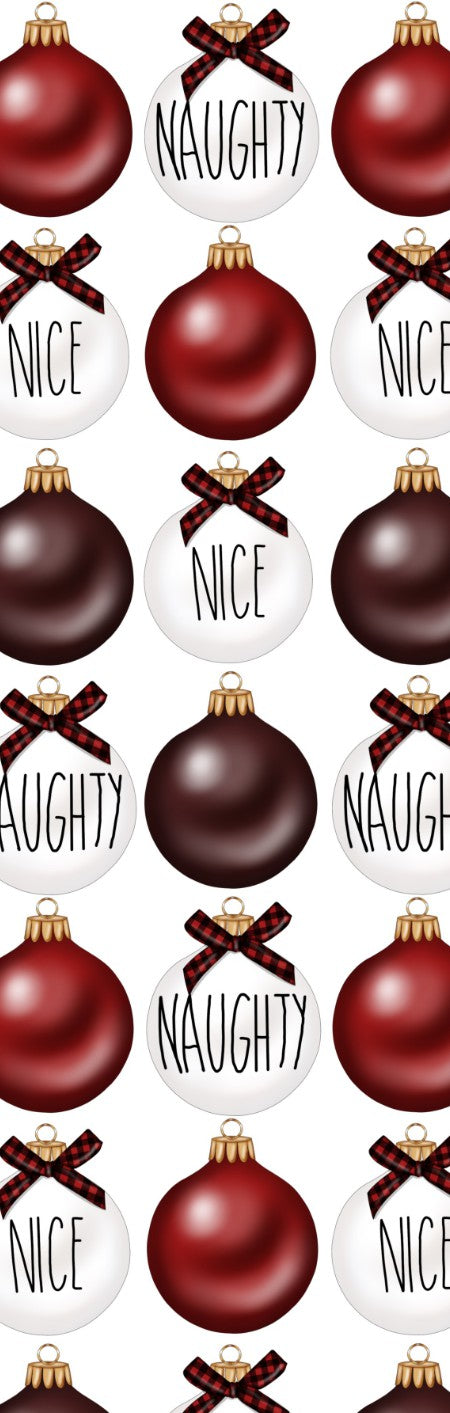 Naughty and Nice Ornaments Pen Wrap 1.5 x 4.75 - The Vinyl Haus