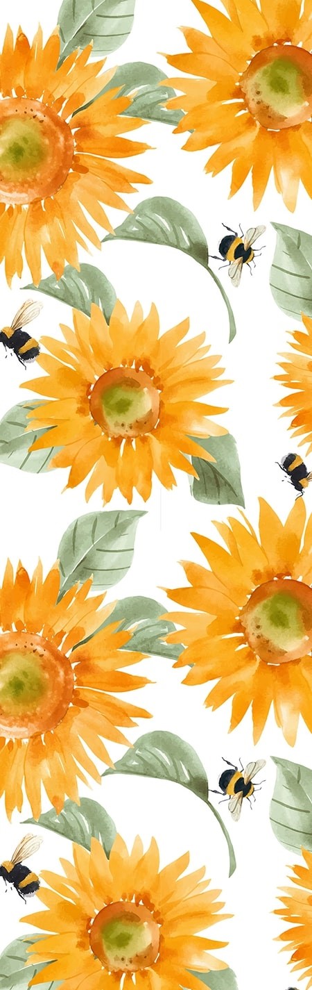 Sunflower with  Bees Pen Wrap 1.5 x 5 - The Vinyl Haus